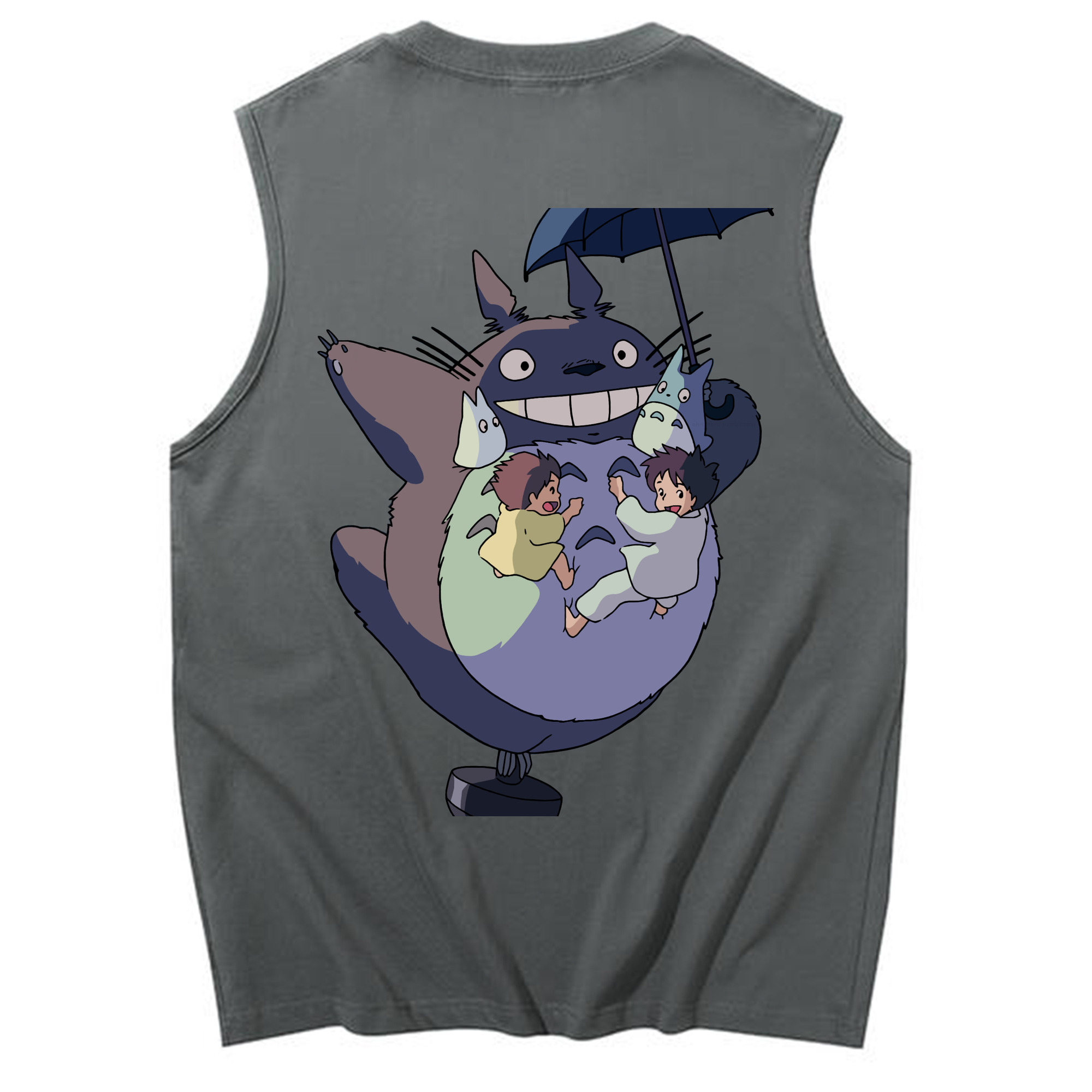 （画像用） となりのトトロ 草壁メイ 草壁サツキ My Neighbor Totoro Satsuki Kusakabe Mei Kusakabe コットン100％タンクトップ（背面プリント）